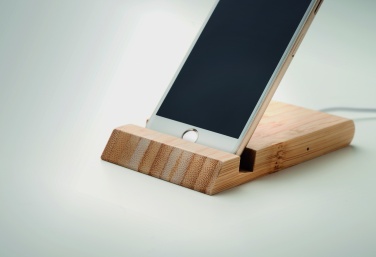 Logo trade promotional item photo of: Bamboo wireless charger  10W ODOS